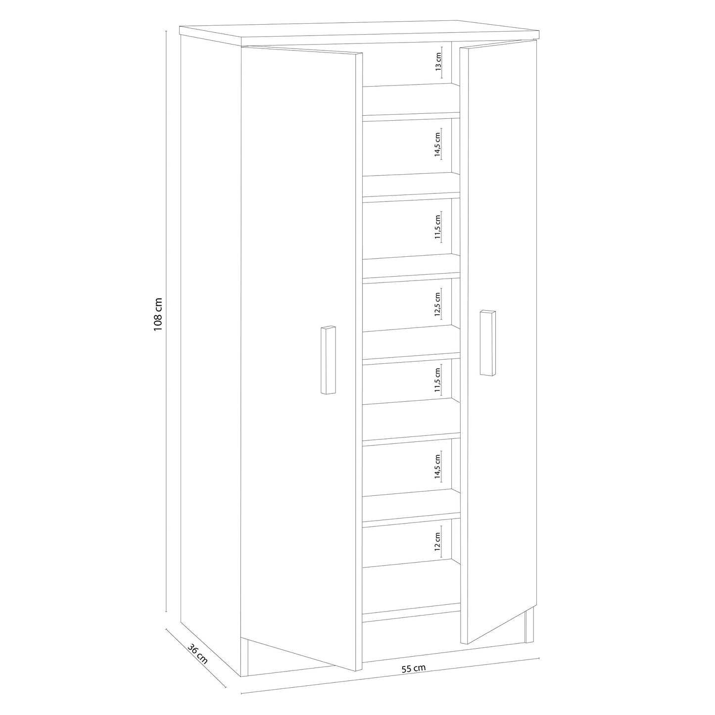 Habitdesign Zapatero Armario Basic Blanco 108x55x36 cm