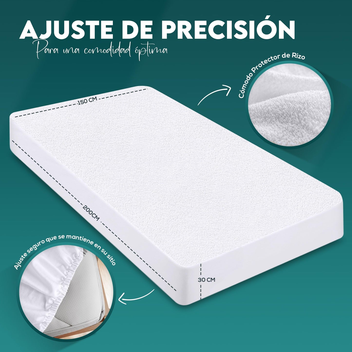 Utopia Bedding Funda Protectora Colchón 150x200x30 cm Impermeable