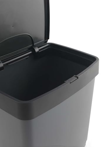 Cubo de Basura Reciclaje 70L con 2 Compartimentos Vertical Negro