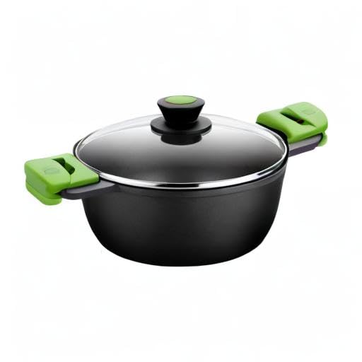 BRA Prior Cacerola Alta con Tapa de Cristal 24 cm Negra