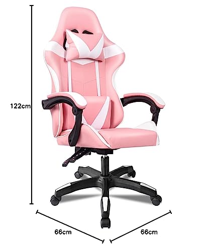Silla Gaming Ergonómica Reclinable con Cojines Lumbar y Cervical