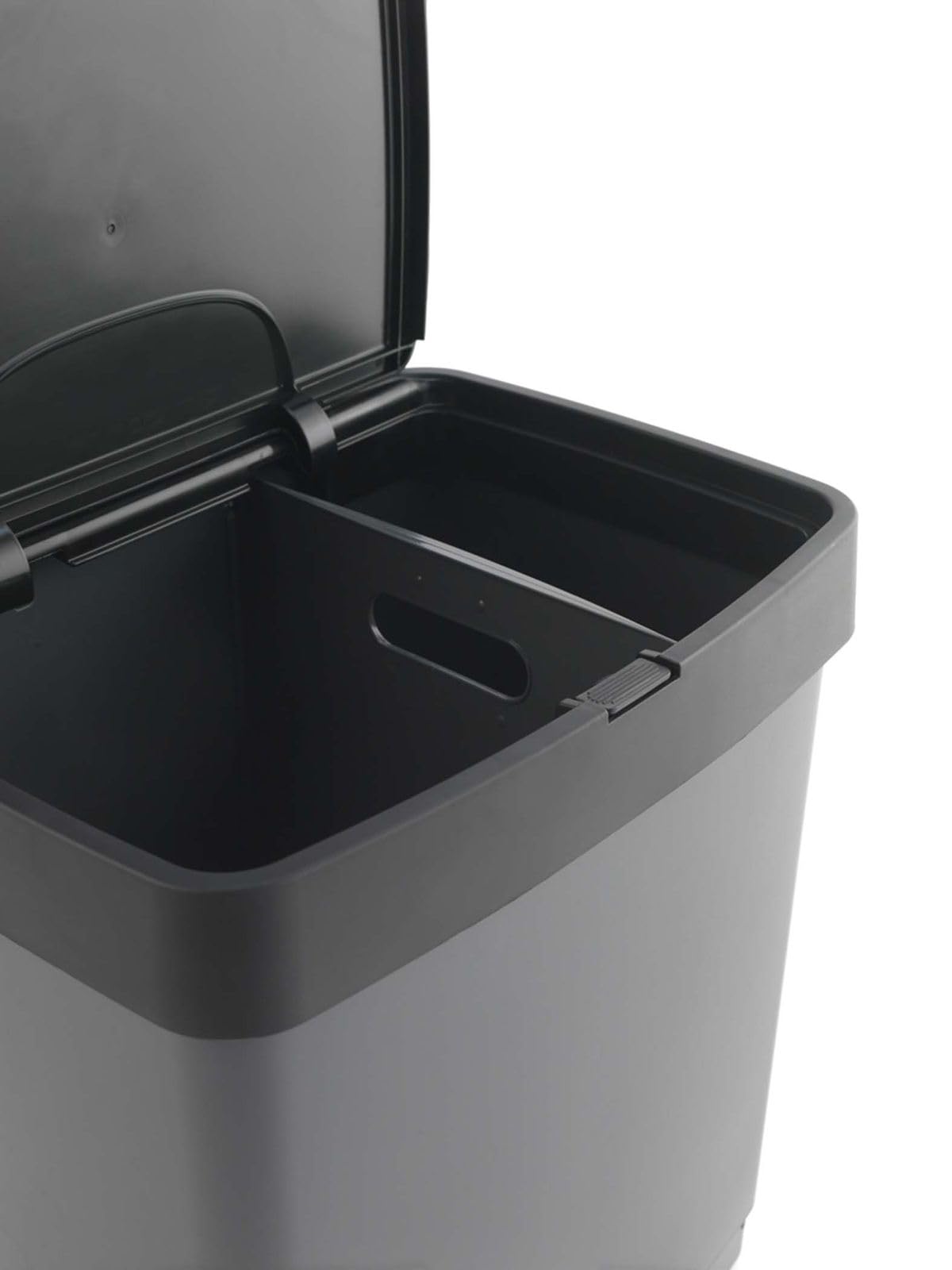 Cubo de Basura Reciclaje 70L con 2 Compartimentos Vertical Negro