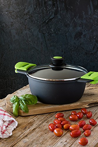 BRA Prior Cacerola Alta con Tapa de Cristal 24 cm Negra
