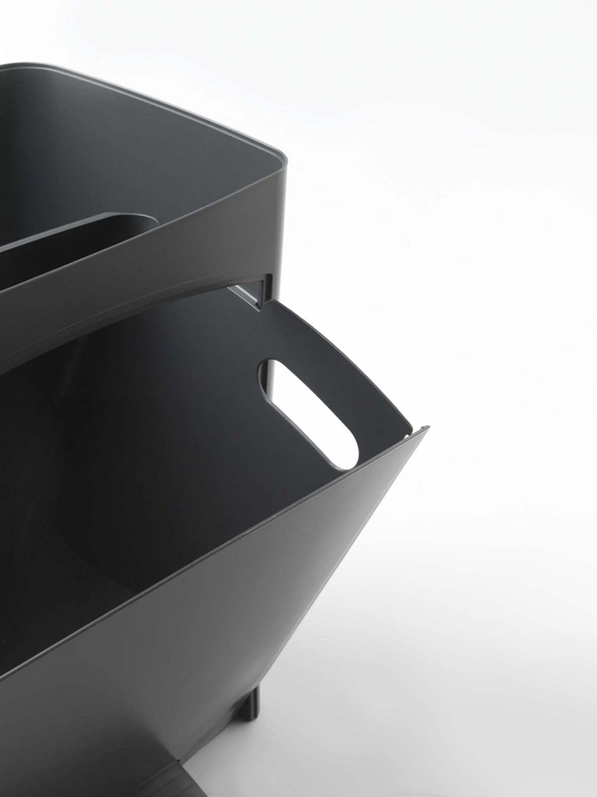 Cubo de Basura Reciclaje 70L con 2 Compartimentos Vertical Negro
