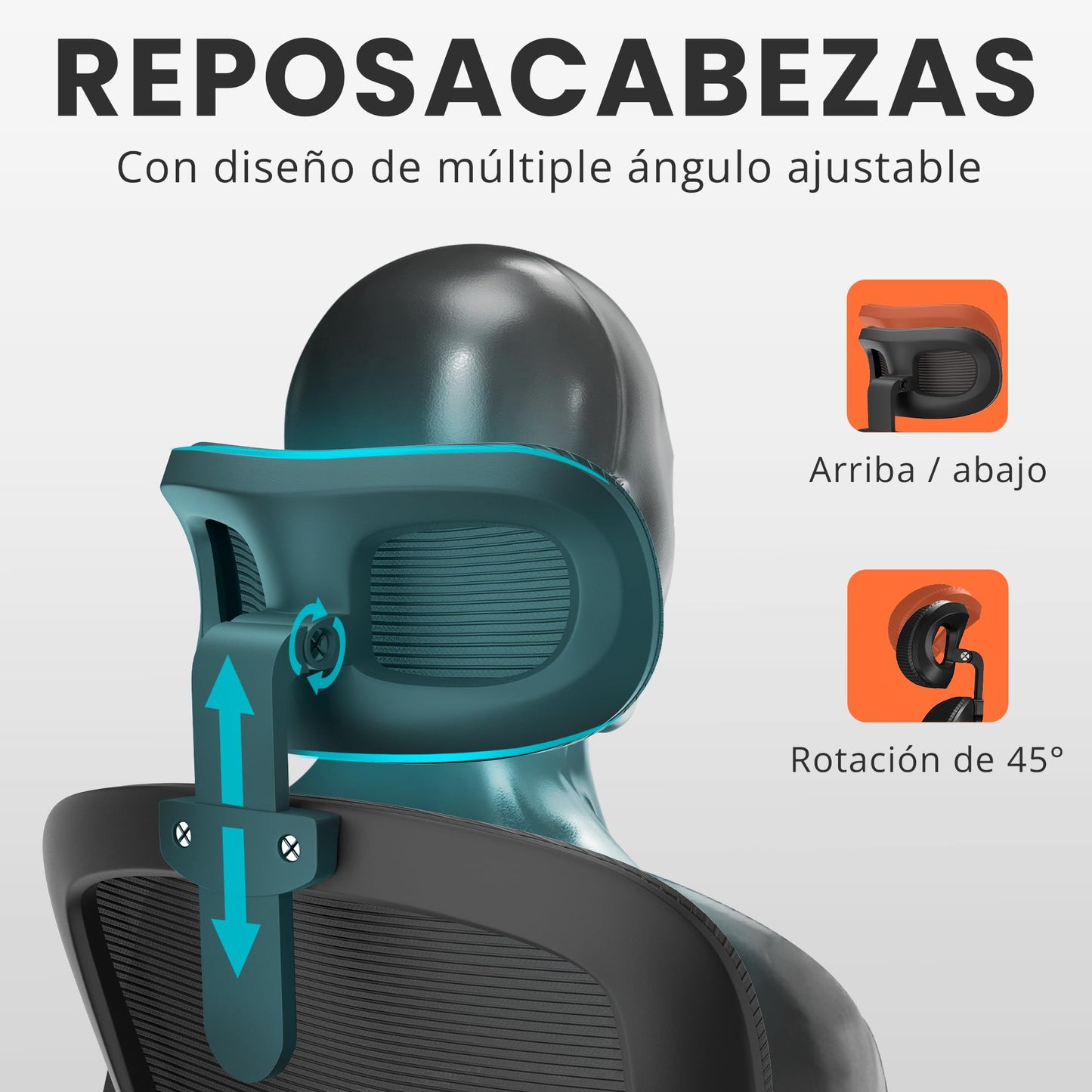 Silla Escritorio Ergonómica Reclinable con Soporte Lumbar y Ruedas