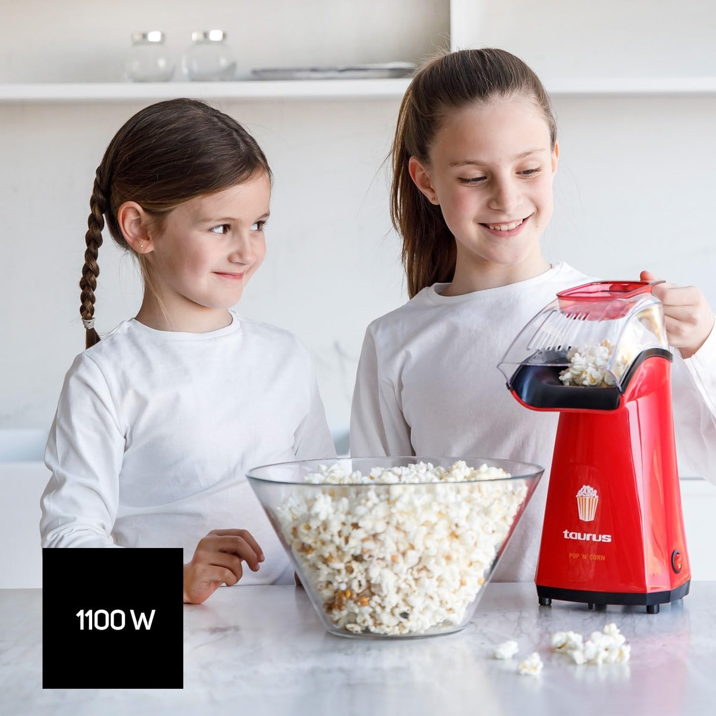 Taurus Palomitero Pop'N'Corn 1100W sin Aceite Rojo