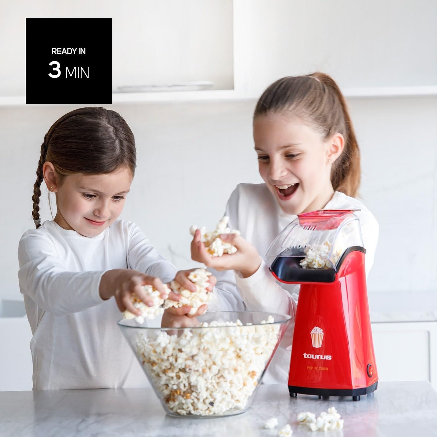 Taurus Palomitero Pop'N'Corn 1100W sin Aceite Rojo