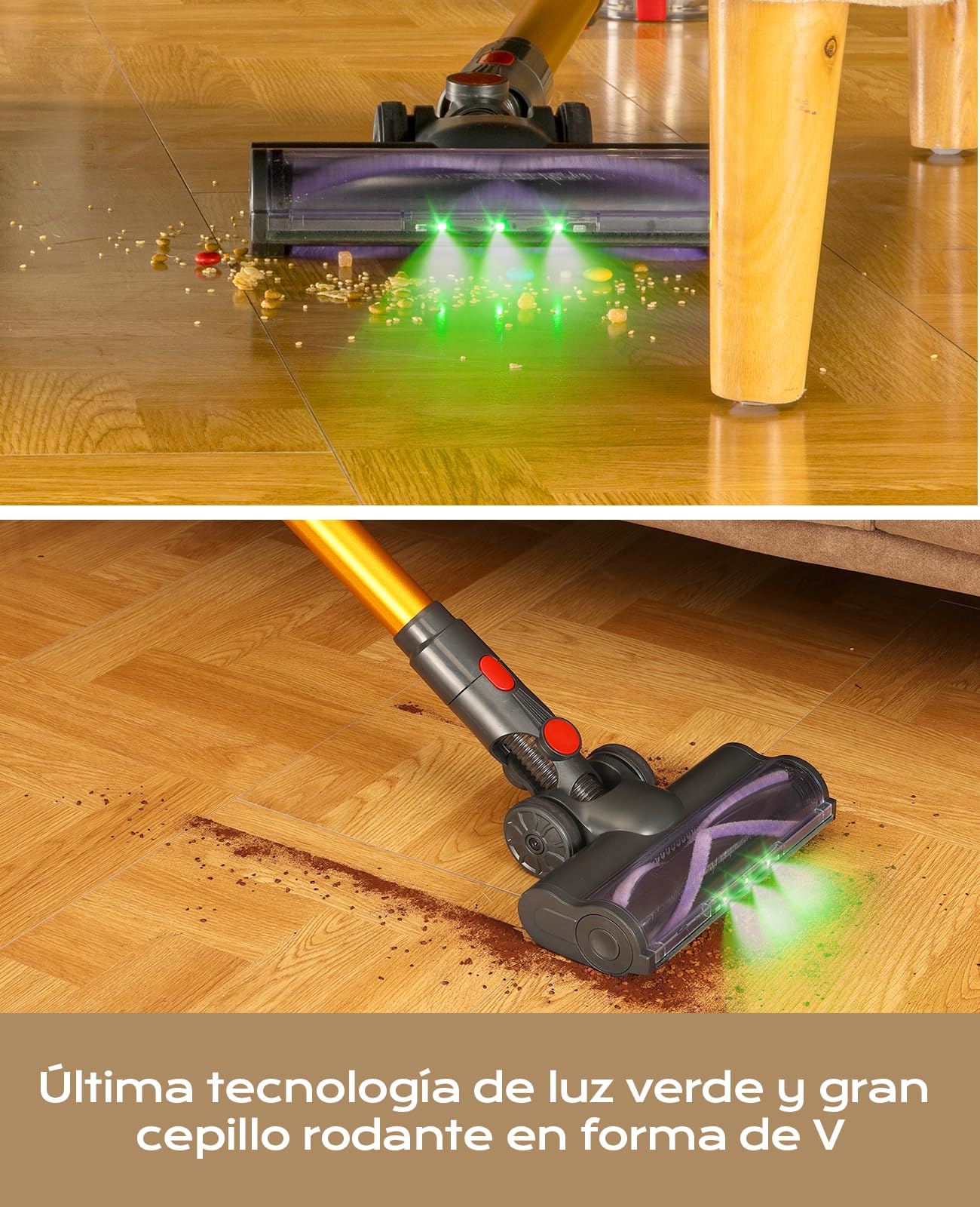 VACTechPro V15 Aspiradora sin Cable 6 en 1 Oro 35kPa