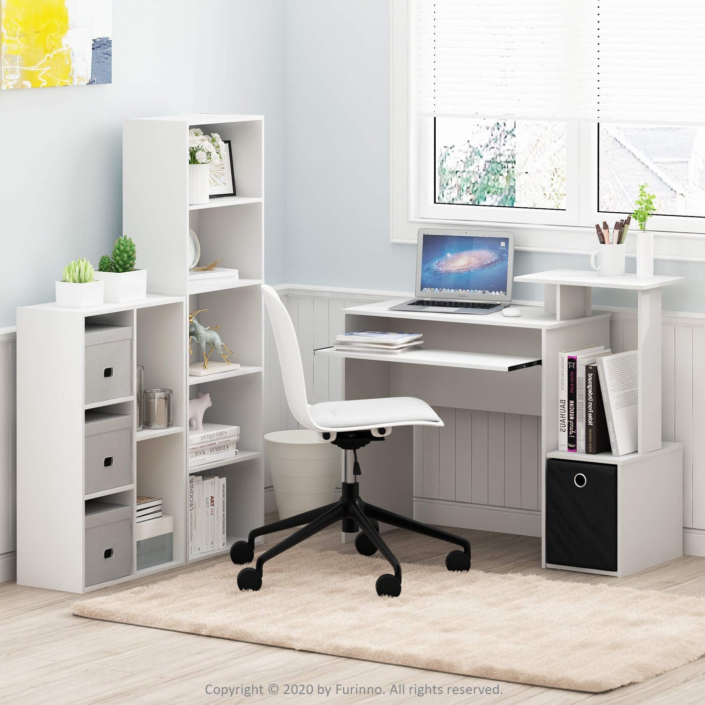 Furinno Luder Estantería Abierta de 5 Cubos Blanca