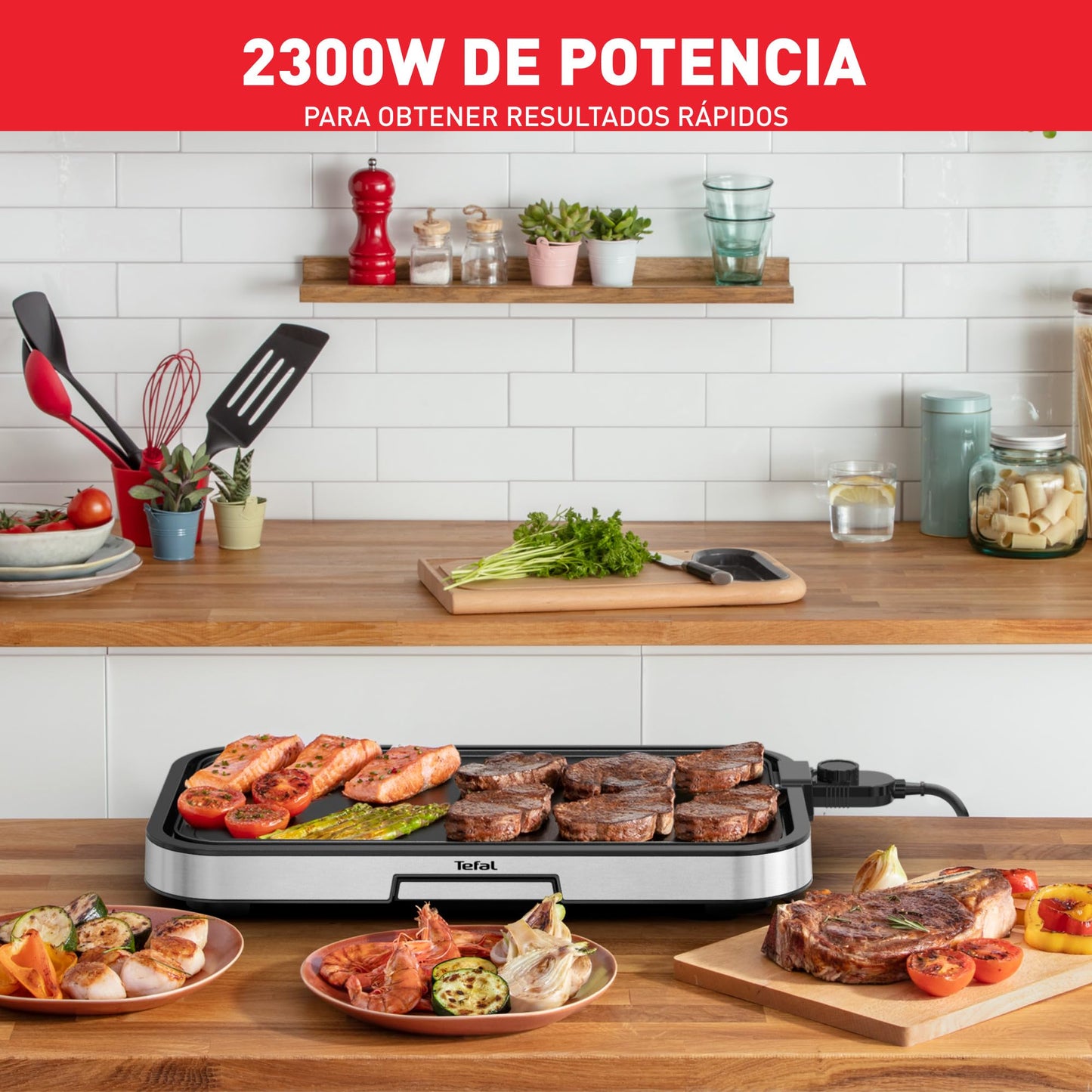 Tefal Plancha Parrilla Eléctrica XL 2300W para 12 Personas