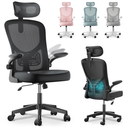 Silla Escritorio Ergonómica Reclinable con Soporte Lumbar y Ruedas