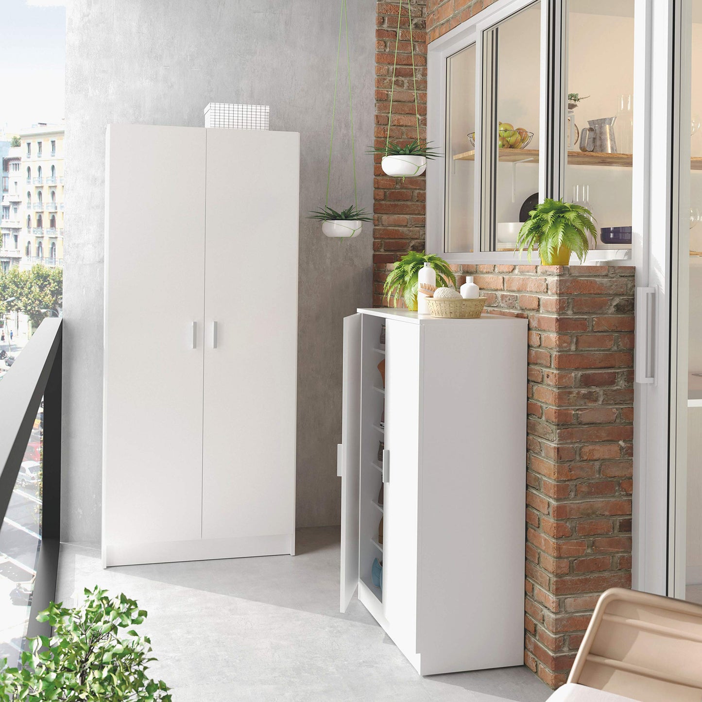 Habitdesign Zapatero Armario Basic Blanco 108x55x36 cm